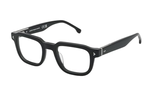Lozza Eyeglass Frame Vl4335 Shiny Black 49/22/145 Uomo Occhiali, Nero Luccicante