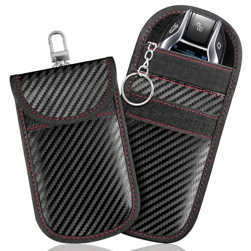 Airfish Faraday - Confezione Da 2 Custodie Faraday Per Chiavi Dell'Auto, Rfid Con Clip Per Portachiavi, Custodia Protettiva Per Chiavi Auto, Custodia