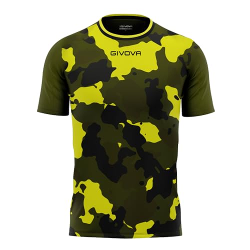 Givova Shirt Army Interlock Verde Militare/Giallo Fluo Tg. Xl