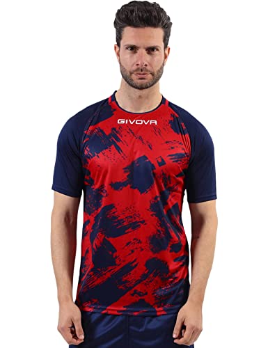 Givova Shirt Art Interlock M/C Rosso/Blu Tg. M