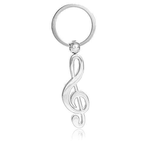 Mugesh Portachiavi Con Chiave Di Violino – Bel Regalo Per Musicisti, Argento, 5,5 Cm