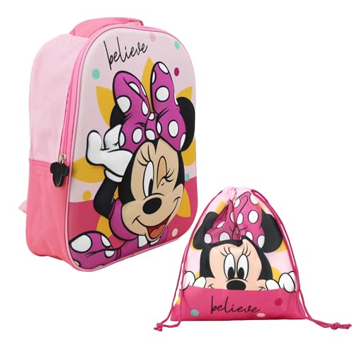Disney Minnie Mouse Zaino E Borsa Da Palestra Per Ragazze, Design Zaino Scuola Da Viaggio, Regalo Per Bambina