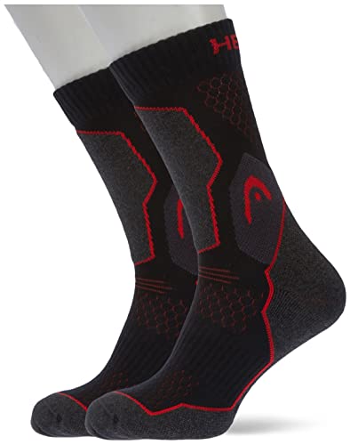 Head Crew Sock, Calzini, Unisex - Adulto, Nero (Black / Red), 39-42