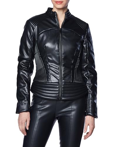 Guess Giacca In Pelle Sintetica Lea Corset W4Rl12Wfwt0 Nero