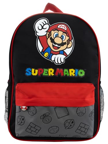 Super Mario Zaino Borsa Scuola Elementare Bambino | Zainetto Bambino | Nero