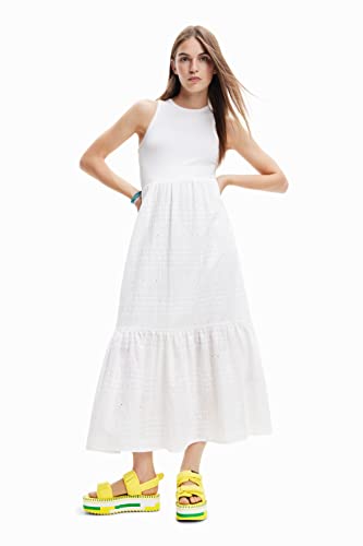 Desigual Vest_Lourdes 1000 Dress, Bianco, L Donna