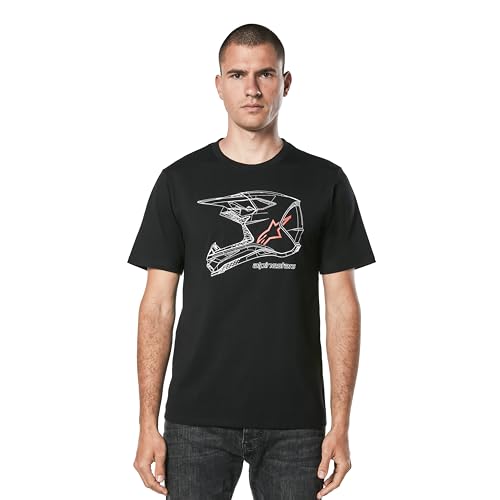 Alpinestars Mx Helmet Csf Tee T-Shirt Da Uomo Maglietta Girocollo Maglia A Maniche Corte Stile Sportivo Nero Xl