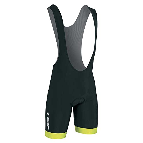 Gist Salopette Ciclismo Flow Colore Nero Giallo Fluo Misura M