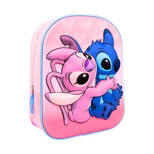 Disney Stitch Zaino, Zaino Scolastico Stitch, Design 3D Stitch E Angel Zaino Da Viaggio, Regalo Per Ragazze