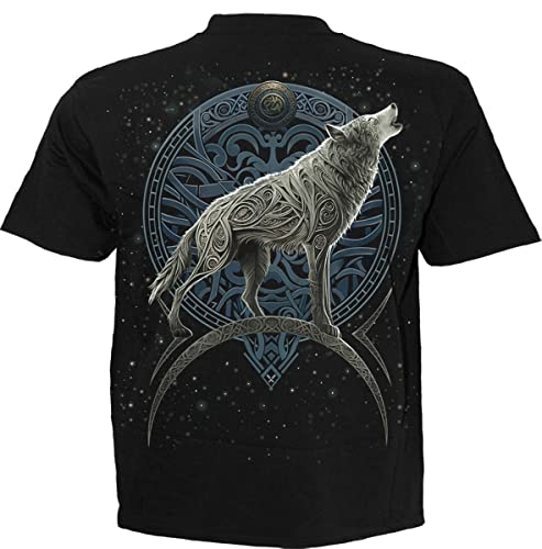 Spiral - Celtic Wolf - T-Shirt Nera Regular Per Uomo - L