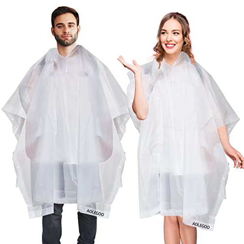 Aolegoo 2 Poncho Impermeabile, Eva Raincoat Riutilizzabile Adulti Per Bicicletta, Trekking, Pesca, Concerti, Festival Sportivo