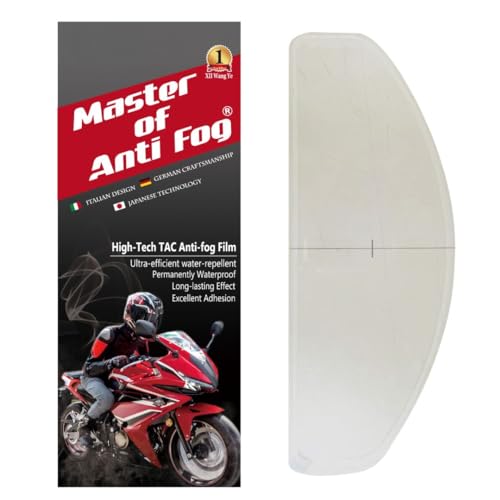 Xii Wy Pellicola Antiappannamento Per Casco Moto Universale, Inserto Per Lenti Antiappannamento Con Visiera Trasparente Ultra Sottile, 9,5 Cm X 24,5 C
