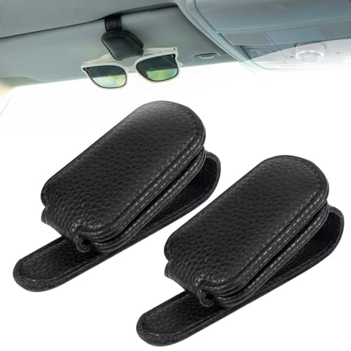 2 Pezzi Porta Occhiali Auto Clip Portaocchiali Per Visiera Supporto Magnetico Accessori Perocchiali Da Sole Per Auto Interno Nero