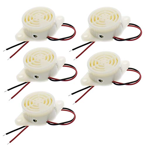 Hailege 5Pcs 95Db Cicalino Di Allarme Sfm-27 High Decibel 3-24V 12V Cicalino Elettronico Segnale Acustico Allarme Acustico Intermittente Continuo Per