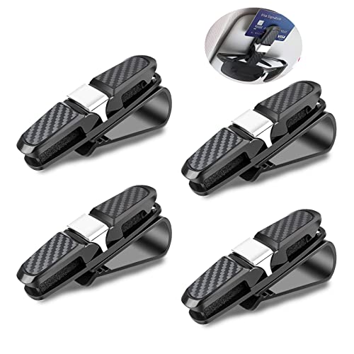 Ruikdly Portaocchiali Auto 4 Pezzi Porta Occhiali Per Auto Supporto Per Occhiali Da Sole Per Auto Con 180°C Clip Rotante Per Visiera Parasole