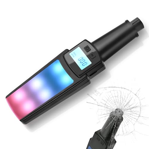 Reeye Alcol Test Etilometro Portatile Certificato,Etilometro Ricaricabile,Martello Per Finestra, Luce Sos,Boccagli Non Necessaridisplay Lcd Digitale,