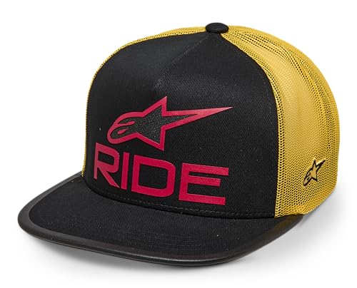 Alpinestars Ride 4.0 Trucker Hat Cappellino Uomo Nero/Giallo/Rosso Taglia Unica