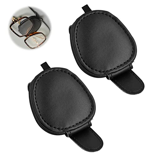 Anseom 2 Pezzi Portaocchiali Auto, Occhiali Magnetico Clip Porta Occhiali Da Auto Universale Pelle Supporti Per Occhiali Supporto Magnetico Per Occhia
