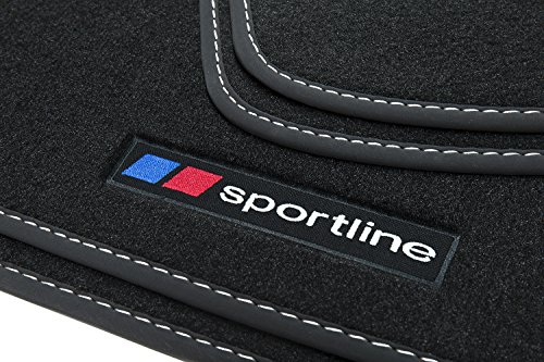 Teileplus24 F656-Fba Tappetini Sportline Design Per Bmw 1Er F20/ F21 2011-2019 Cuciture Decorative