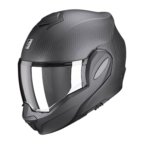 Scorpion, Exo-Tech Evo Carbon, Caschi Apribili E Modulari Per Moto, Nero Opaco, M, Unisex-Adult