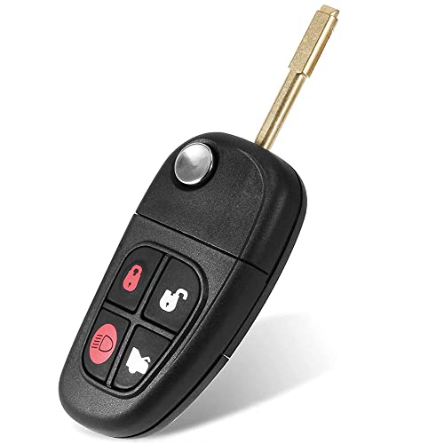 Wangcl 433 Mhz 4 Pulsanti Telecomando Chiave Flip Pieghevole Lama Non Tagliata Auto Copertura Della Cassa Chiave Di Ricambio Con Chip 4D60 Per Jaguar