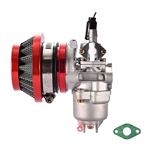 Goofit Carburatore Minimoto Con Filtro Aria 44Mm Del Filtro Carburante Sostituzione Per 2 Tempi 43Cc 47Cc 49Cc Pit Bike Mini Quad Atv Scooter Rosso