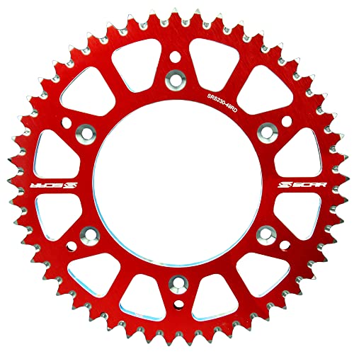 Scar Corona Ergal Compatibile Con Honda Cr Crf 125 150F 230F 250 250F 250R 250Rx 450R 250X 450X 450Rx 450L 450Rl 87-23, Rosso - 48 Denti