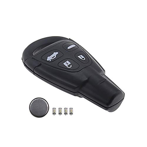 Ototec Kit Di Riparazione Per Chiave Elettronica, Compatibile Con Saab 9-3 2003-201, 9-5 2003-2011, Chiave Remota A 4 Pulsanti (Lama Non Tagliata)