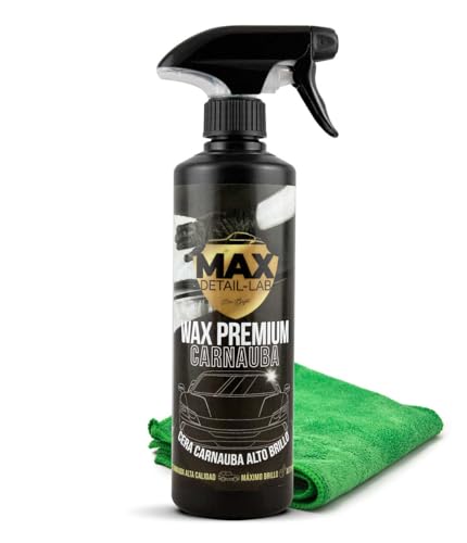 Max Detail-Lab - Wax Premium - Cera Liquida Carnauba Auto Professionale, Lucida Carrozzeria, Potere Idrofobo Idrorepellente Protettiva, Facile Da Usar