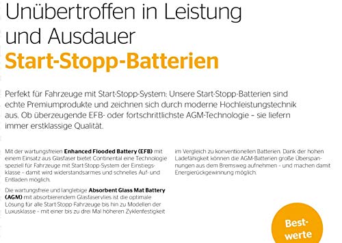 Batteria Auto Continental Efb Start&Stop - 70Ah 650A 12V