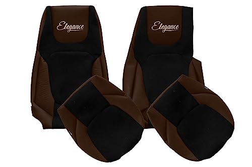 F-Core Coprisedili Camion Compatibile Per Daf Xg+ Xg Xf Ng 10.21- Guida Pieghevole Passeggero Senza Tavolino Marrone
