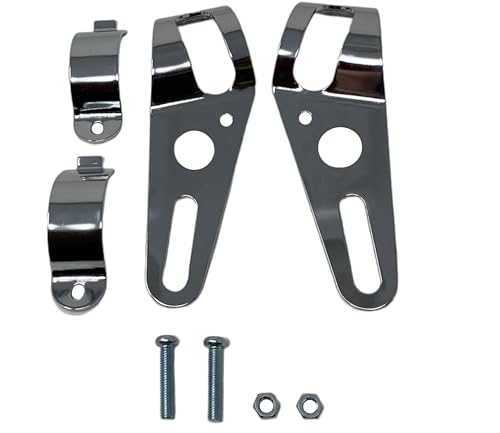 Coppia Cromato Universale Forcella Supporto Supporti Faro Per 36Mm A 49Mm Forcelle