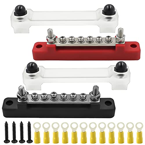 Blocco Di Distribuzione Dell'Alimentazione 12V: Yidm 2 Pezzi Busbar Distribution Block Con Copertura Con 6 Viti M4 E 2 Bulloni M6 Blocco Di Distribuzi