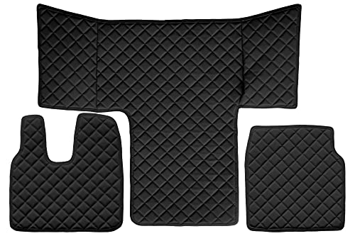 F-Core Tappetini Copricofani Camion Compatibile Per Man Tgs Tgm Tgl 01.13-12.19 L Cab Lx Cab Nero