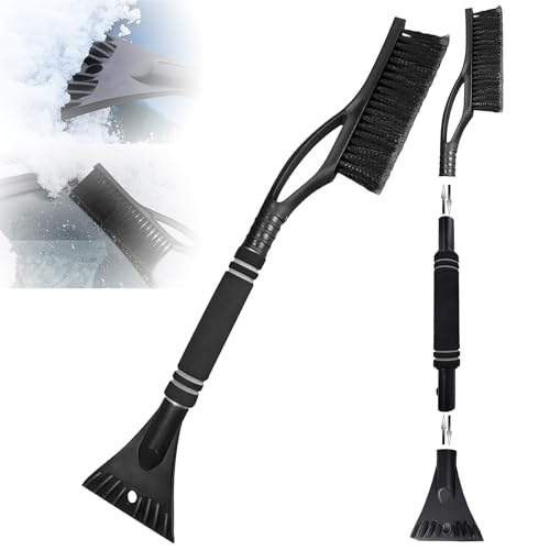 May Huang Raschietto Per Ghiaccio Spazzola Da Neve(2 In 1), Snow Brush Scraper Di Ghiaccio Per Auto, Raschietti Per Ghiaccio Parabrezza Con Impugnatur
