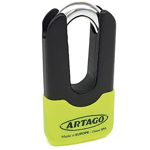 Artago 69X Lucchetto Bloccadisco Moto Mini U Alta Gamma Omologato Sra, Sold Secure, Art4, Bunker Selection, Copertura Dissuasiva, Corpo Monoblok In Ac