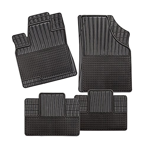 Carfashion 281179 Set Tappetini All Weather Matte Monza Cd2 | 4 Pezzi | Tpe Tappetino In Gomma Nero | Auto Set Tappetini Senza Matte Titolare