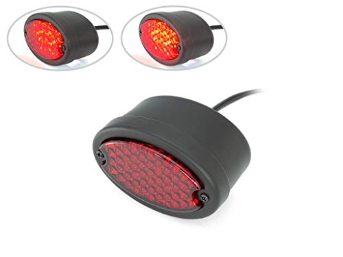 Alchemy Parts Nero Moto Led Semaforo Fanale Posteriore Lente Rossa Per Project Custom Bici Classica
