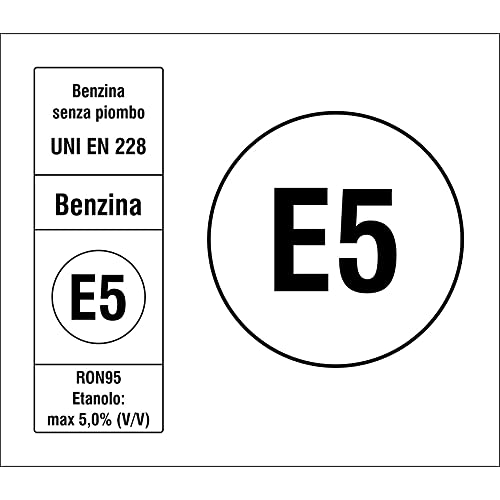 4R Quattroerre.It 6209 Adesivo Sigla Carburante E5 Benzina 2018, 7,5 X 6,5 Cm