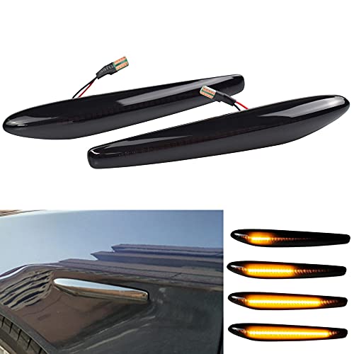 Hacreyatu 2 Pz Dinamico Segnale Di Girata Luce Led Lato Ala Retrovisore Romeo 159/159 Sportwagon/Boera/Spider Typ 939 (Nero)