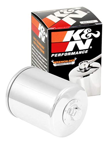 K&N Filtro Olio Per Motociclette: Per L'Uso Con Oli Sintetici O Convenzionali. Per Harley Davidson, Buell Selezionati, Kn-171C (Cartuccia Cromata 74X9