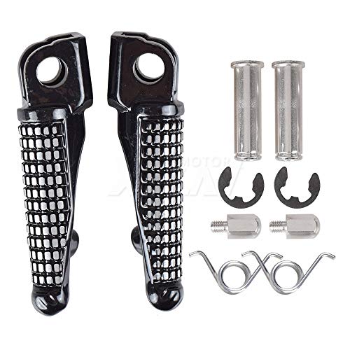 For Kawasaki Er6N Ninja 650R 2006-2013, Ex650 Er6F 650R Ninja 2006-2013, Ninja 250R Ex250 2008-2013 Pedaliera Anteriore Per Moto Poggiapiedi (Nero)