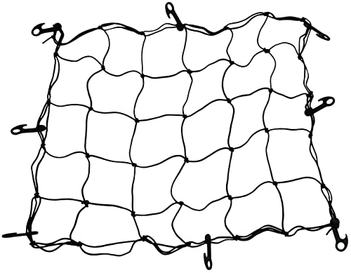 Aerzetix - C53724 - Rete Di Protezione Elastico Per Bagagli Con 8 Ganci - 70X90Cm - Colore Nero - Tenditore Ragno - Per Baule Auto Moto Veicoli