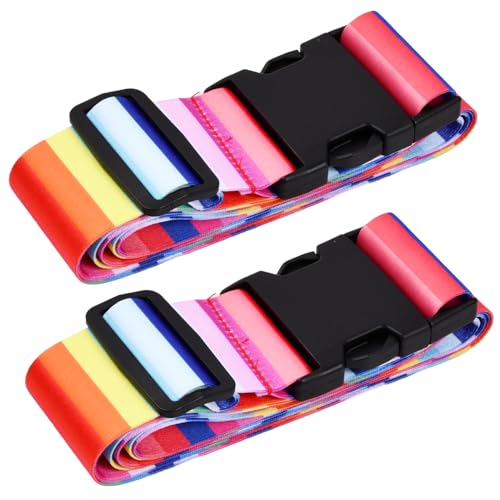 Cozlly 2 Pezzi Regolabile Cinghia Valigia Bagagli, Cinghia Per Valigia, Colorato Cintura Sicurezza Per Bagagli Cinghie, Cinghie A Sgancio Rapido Per V