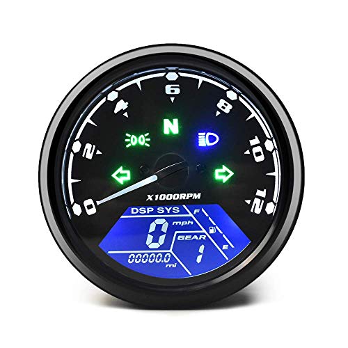 Ancllo Contachilometri Universale Per Moto Contachilometri Digitale Lcd Contagiri Con Luce Notturna Adatta Per La Moto 12V Più Popolare