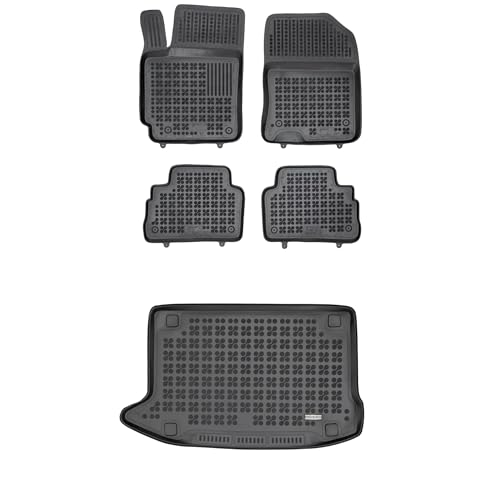 M Motos Set Di Tappetini In Gomma E Tappetini Per Il Bagagliaio Per Hyundai Kona 2017-2023 - Migliorate Il Vostro Comfort Di Viaggio Con Il Tappetino 