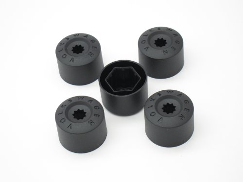 Vw Black Lug Caps - Set Of 5