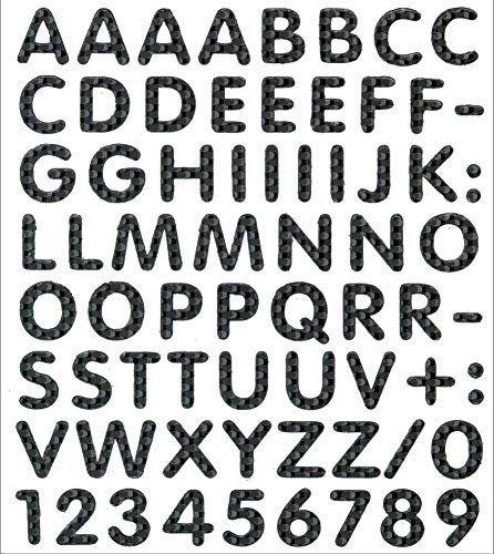 4R Quattroerre.It 895 Kit Tabella Lettere Numeri Adesivi, Carbon