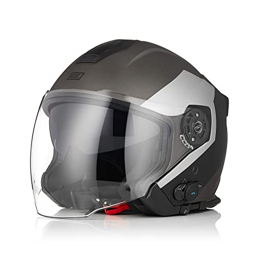 Origine Casco Moto Jet Bluetooth Omologato Ece Con Doppia Visiera