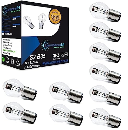 Lightworld24-10 Fari Alogeni Ba20D S2, 35/35W, 12V, Super Luminosi, Anabbaglianti, Scooter, Scooter, Scooter Bilux